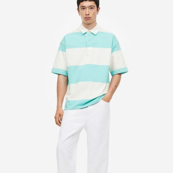 Oversized Fit Short-sleeved Rugby Shirt SIZE M - Picture 3 of 3